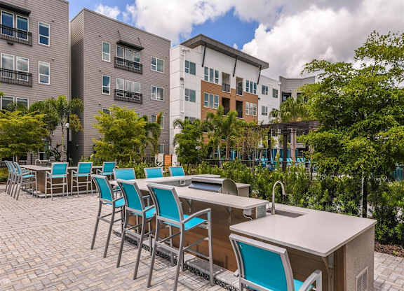 BBQ Grill Area at Lyra Luxury Apartments Near Downtown Sarasota, FL