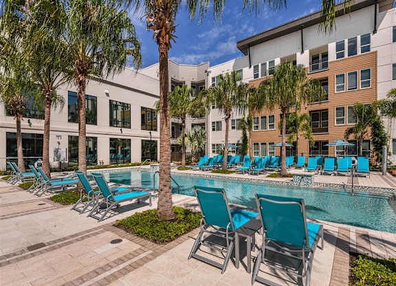 Resort-Style Pool at Lyra Luxury Apartments Near Downtown Sarasota, FL