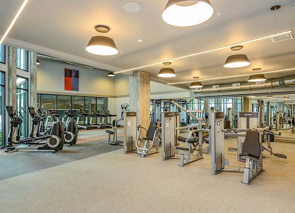 Professional Fitness Center at Aurora Luxury Apartments in Downtown Tampa, FL