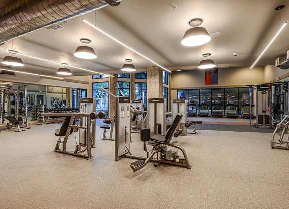 Professional Fitness Center at Aurora Luxury Apartments in Downtown Tampa, FL