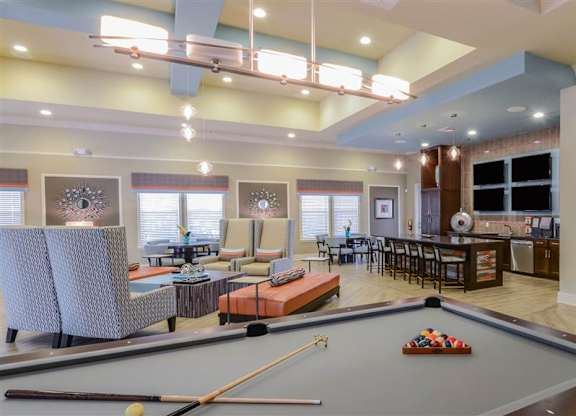 Club Room with Billiards at The Sedona Luxury Apartments in Tampa FL