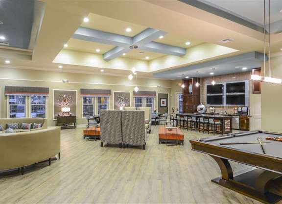 Club Room with Billiards at The Sedona Luxury Apartments in Tampa FL