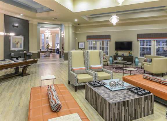 Club Room with Billiards at The Sedona Luxury Apartments in Tampa FL