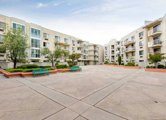 Courtyard at Grand Plaza Senior Affordable Apartments in Los Angeles, CA