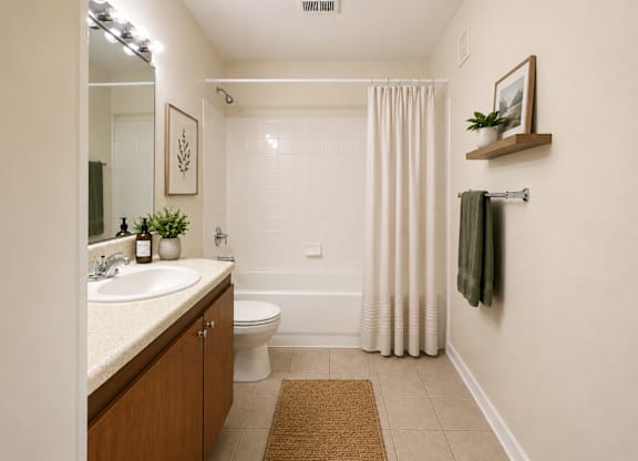 Modern Bathrooms at Grande Oaks Affordable Apartments in Tampa FL