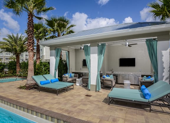 Covered Lanai at Epic at Gateway Luxury Apts in Pinellas Park FL