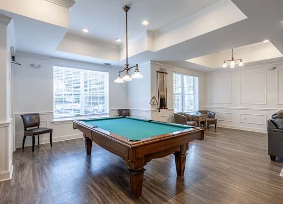 Clubroom with Billiards  at The Kentshire Senior Apartments in Midland NJ