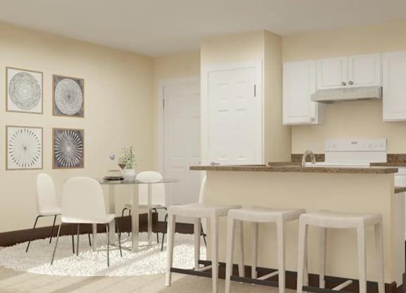 Kitchen Rendering Wharfside Commons Renovations Affordable Apartments in Middletown CT