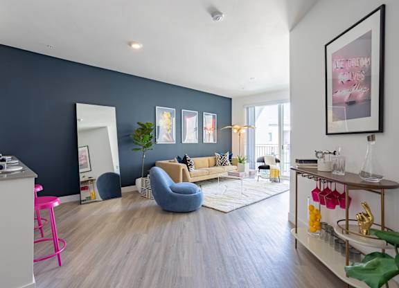 Large living room at Chandler Apartments in North Hollywood, California, 91601
