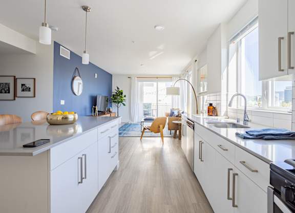 Large kitchen with designer finishes at Chandler Apartments in North Hollywood, North Hollywood, CA, California, 91601
