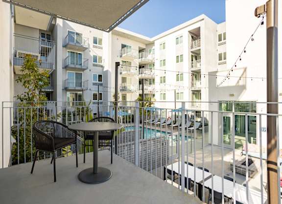 Large patio with lovely views at Chandler Apartments in North Hollywood, North Hollywood, CA, 91601