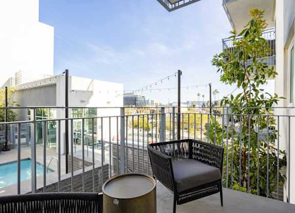 Private balcony off the main bedroom at Chandler Apartments in North Hollywood, North Hollywood, 91601