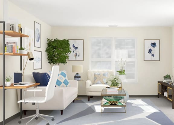 Living Room Rendering Wharfside Commons Renovations Affordable Apartments in Middletown CT