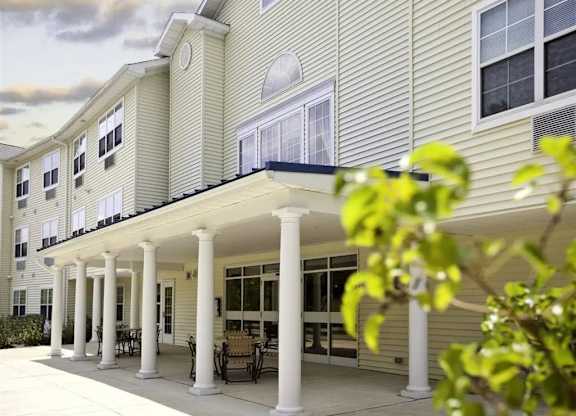 Covered Veranda at Meadowbrook Senior Apartments in Tinton Falls NJ