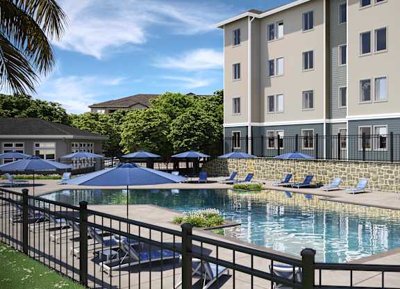 Resort-inspired pool at Carson Crossing Affordable Apts in Austin TX