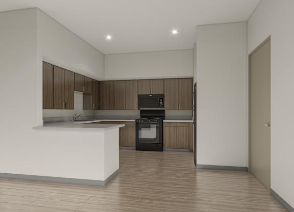 Fully Equipped Kitchens at Lakeland Senior Apartments in Santa Fe Springs CA