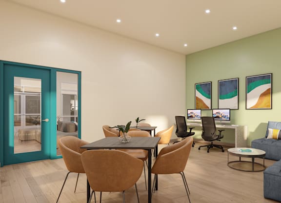 Business Center at Lakeland Senior Apartments in Santa Fe Springs CA