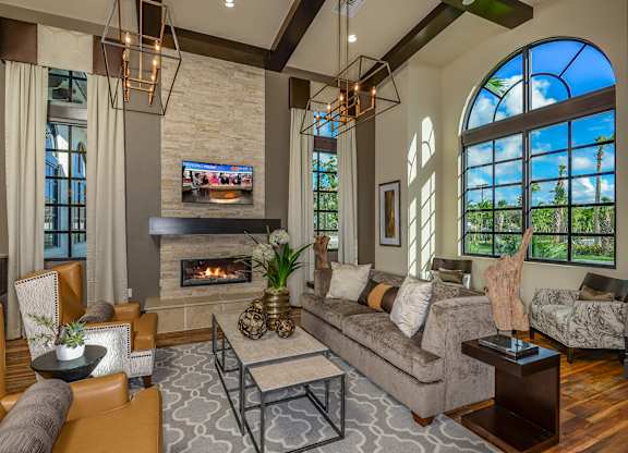 Sitting area in the clubhouse at Palm Ranch Apartments in Davie, FL