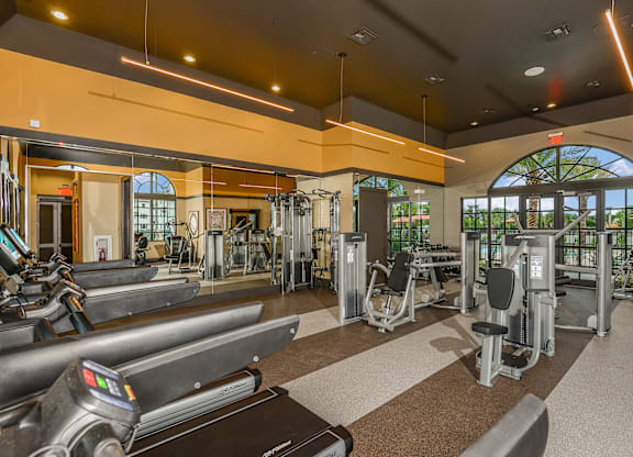 Spacious fitness center at Palm Ranch Apartments in Davie, FL