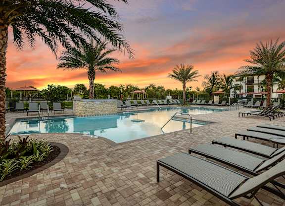 Swimming pool at Palm Ranch Apartments in Davie, FL