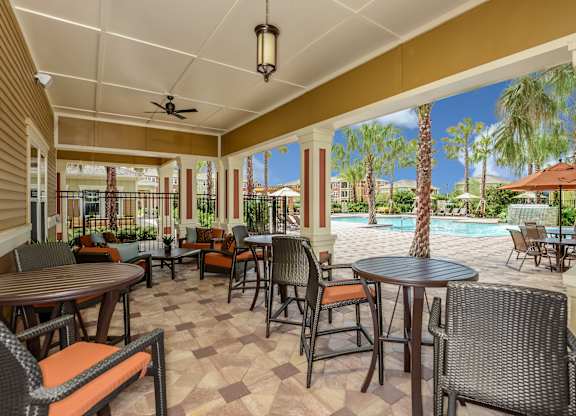 Covered Veranda at The Sedona Luxury Apartments in Tampa, FL