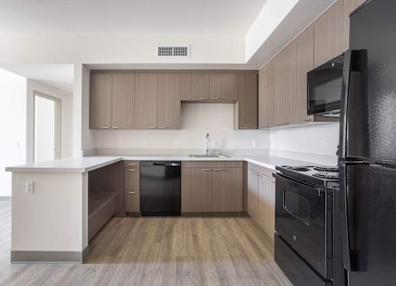 Modern Kitchens  at Lakeland Affordable Apartments in Santa Fe Springs, CA