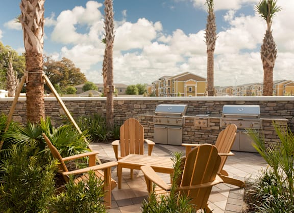 Summer Kitchen with BBQ Grills at Bennett Creek Apartments in Jacksonville, FL