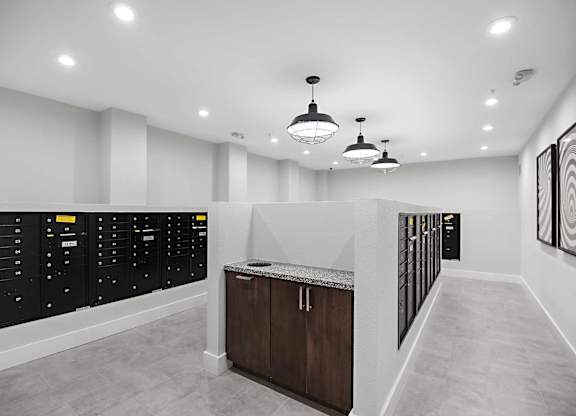 Mailroom at The Foundry Luxury Apartments in Tampa FL