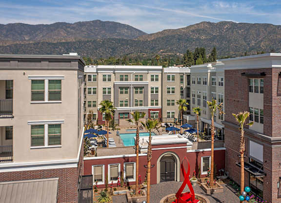 Aerial View at The Huntington Luxury Apartments in Duarte CA