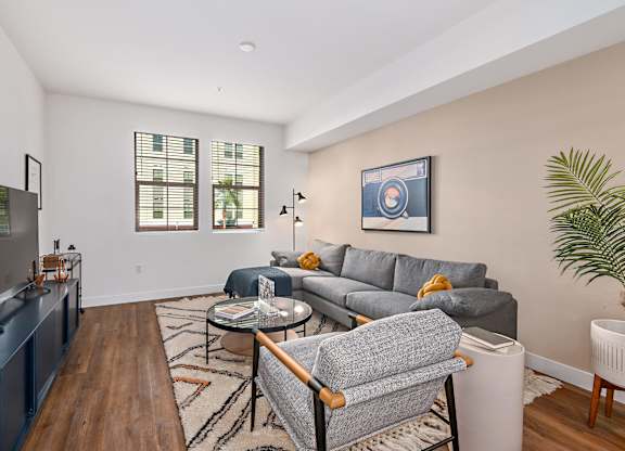 Living Room at The Huntington Luxury Apartments in Duarte CA