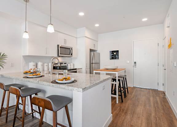 Chef-Style Kitchen at The Huntington Luxury Apartments in Duarte CA