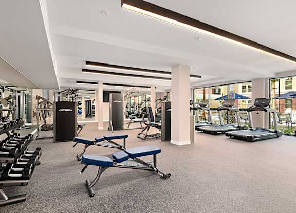 Professional Fitness Center at The Huntington Luxury Apartments in Duarte CA