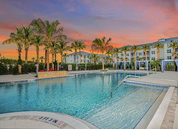 Resort Swimming Pool at The Gallery Luxury Apartments in Trinity, FL