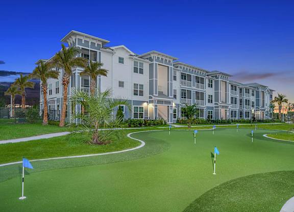 Putting Green at The Gallery Luxury Apartments in Trinity, FL