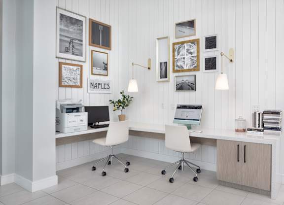 Business Center at Everly Luxury Apartments in Naples FL