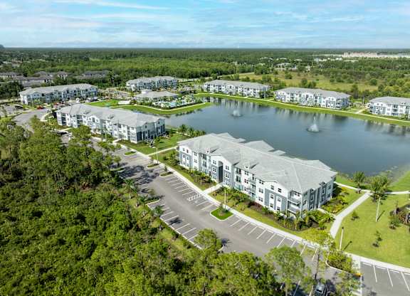 Aerial view at Everly Apartments in Naples, FL