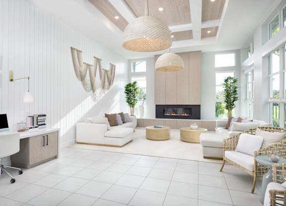 Fireside Lounge at Everly Apartments in Naples, FL