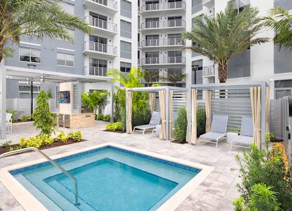 Heated Whirlpool Spa at The Marc Luxury Apartments in Palm Beach Gardens FL