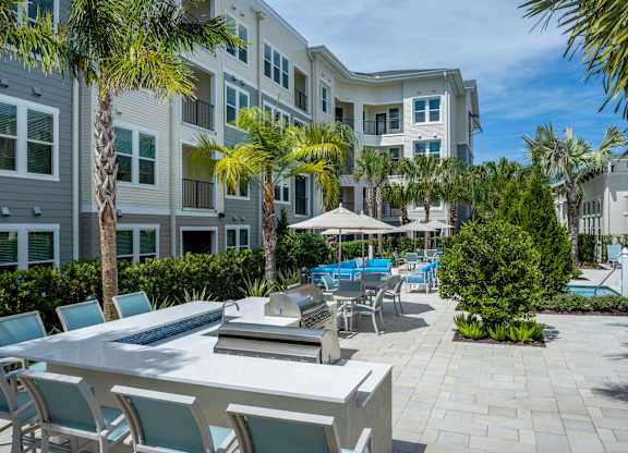 BBQ Grill Area at Waverly Terrace Luxury Apartments in Temple Terrace, FL
