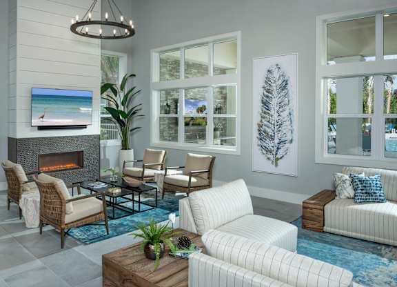 Fireside Lounge at Waverly Terrace Luxury Apartments in Temple Terrace, FL