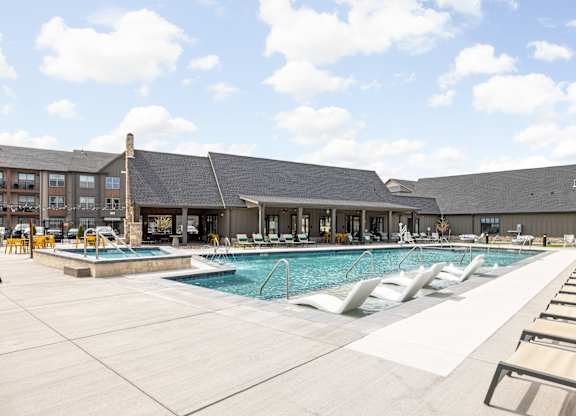 the swimming pool at the apartments