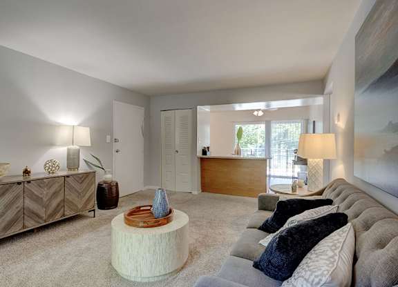 Living Room With Kitchen at Oaks at Oxon Hill, Maryland
