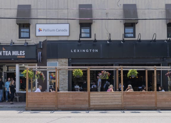 a view of the front of the restaurant from across the street