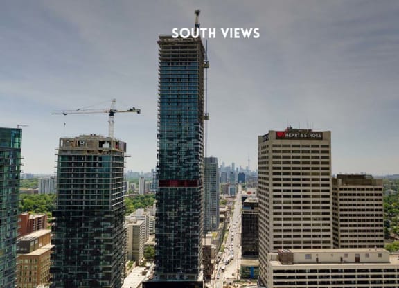 a tall skyscraper in the middle of a city