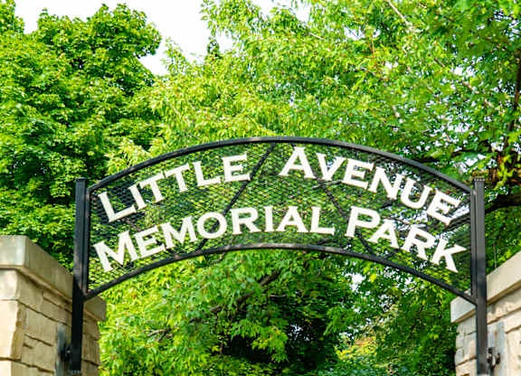 Little Avenue Memorial Park entrance sign.