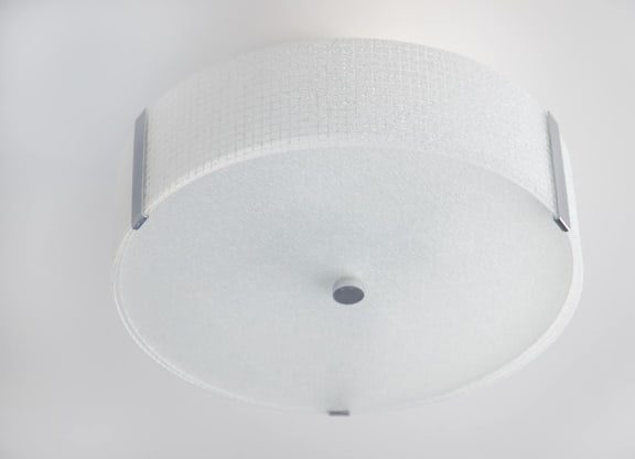 a white ceiling lamp with a white background