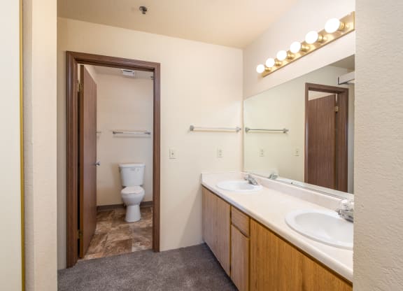 Bathroom With Vanity Lights at Altamont Apartments, California