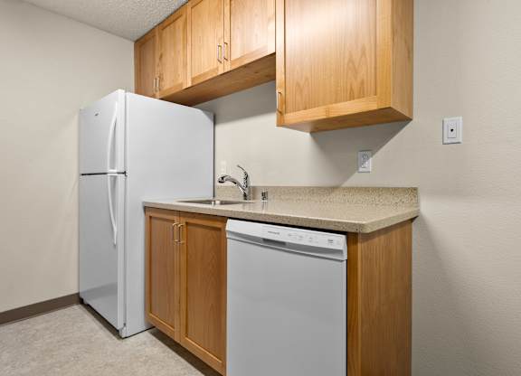 Kitchen in Downstairs Unit with Upgraded Amenities