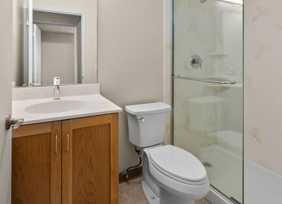 Bathroom of Downstairs Unit with Upgraded Amenities