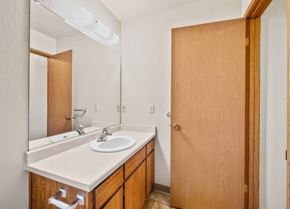 Renovated Bathrooms With Quartz Counters at Meadowrock Duplexes, Santa Rosa, CA, 95403